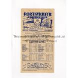 PORTSMOUTH V HUDDERSFIELD TOWN 1946 Programme for the League match at Portsmouth 21/9/1946, slightly