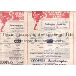 SOUTHAMPTON Two single sheet home programmes for the League matches v Cardiff City 17/9/1947 and