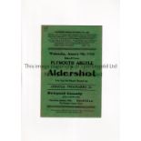 PLYMOUTH ARGYLE V ALDERSHOT 1946 FA CUP Programme for the tie at Plymouth 9/1/1946, horizontal