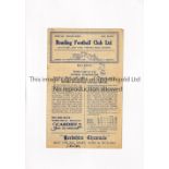 READING V PORTSMOUTH 1946 Programme for the London Combination match at Reading 30/3/1946,