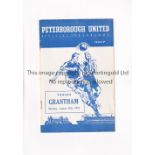 PETERBOROUGH UNITED V GRANTHAM 1952 Programme for the Midland League match at Peterborough 25/8/