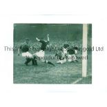 MANCHESTER UNITED / PRESS PHOTOS A B/W 8.5" x 6.5" action Press photo with pencil notations on the
