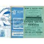 NON LEAGUE IN THE FA CUP Three programmes: Oxford United v Hendon 9/11/1960, slight creases,