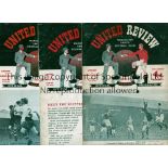 MANCHESTER UNITED Eight home programmes for the season 1953/54 v Newcastle United 29/8, Preston