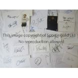 FOOTBALL AUTOGRAPHS Sixty five autographed white / index cards of former players from the 1950's -