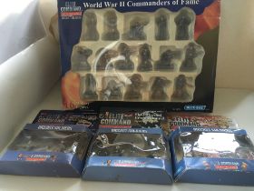 A collection of diecast soldiers from the Blue Box