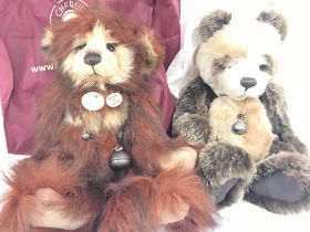 2 X Charlie Bears. Rula #CB625104 and one other (Tag Missing) Both With Bags.(2) NO RESERVE