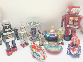 A Collection of Loose Vintage Style Tin Toys. NO RESERVE