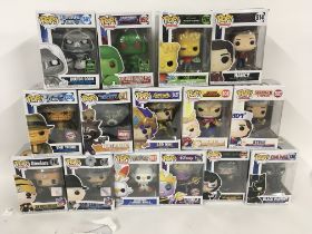 A collection of 15 Funko PoP figures in original p