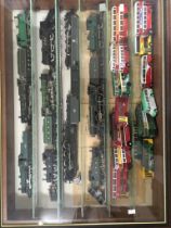 A presentation case containing 11 model railway tr