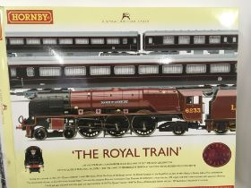 A boxed Hornby set THE ROYAL TRAIN R2370 includes