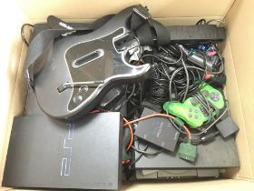 A Box Containing A Collection of PlayStation conso