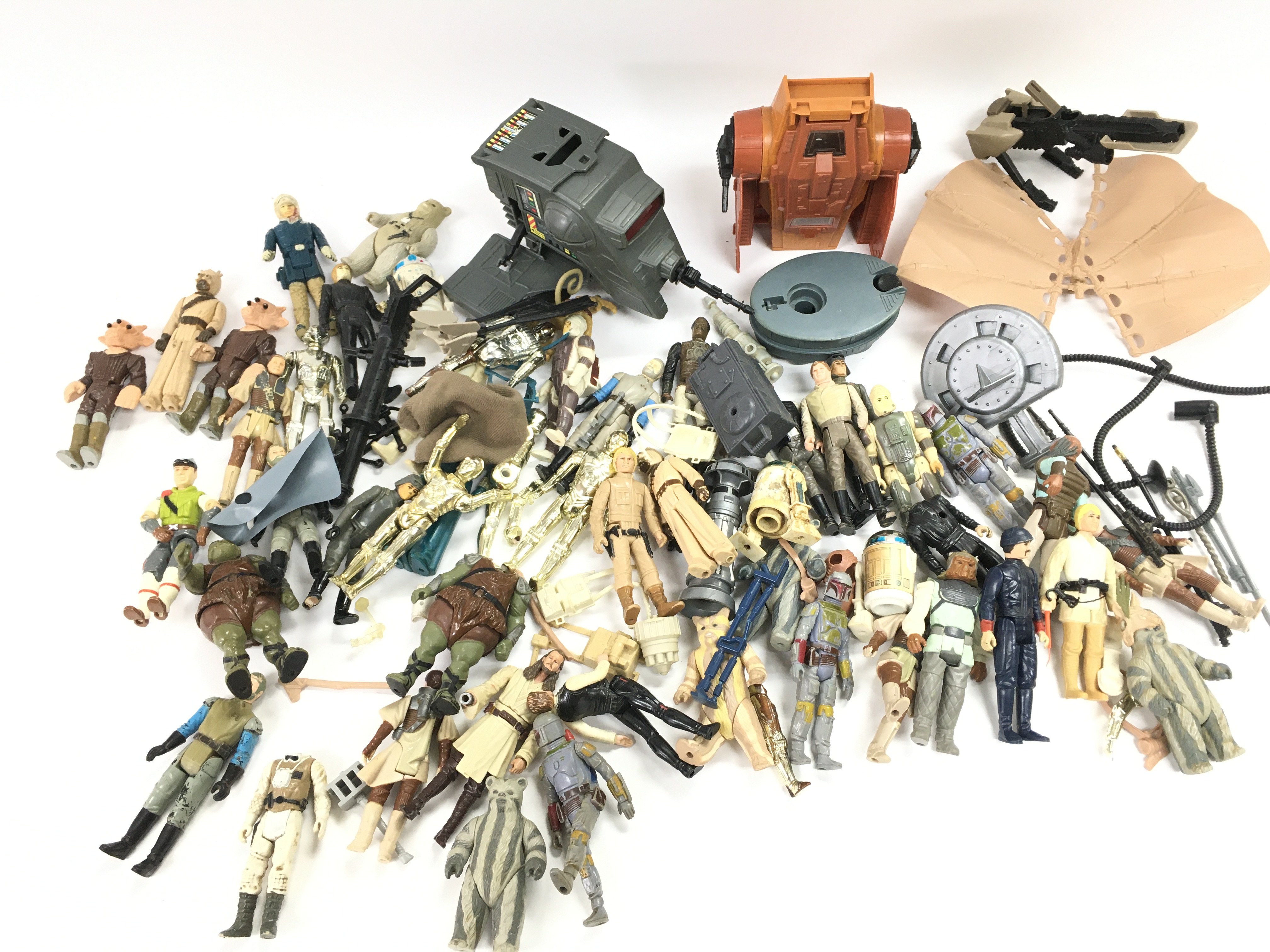 A Box Containing Vintage Star Wars Figures. A Boxe