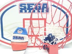 A Sega sports promotional basket ball, back board and hoop