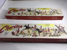 Two boxes of Cherilea metal figures featuring Amer