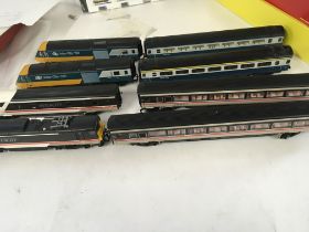 A collection of unboxed Hornby model trains all wi