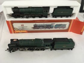 Two Hornby locomotives with tenders 00 gauge. Unbo