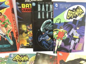 A Collection of Batman Comic Books. A Board Game. And CDs including the Batman T.V. series Soundtrac