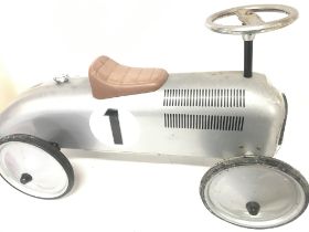 A Child's Metal Toy Pedal Car approx length 76 cm in height and 41cm in height.