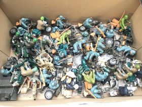 A box Containing a Collection of Britains Motorcyc