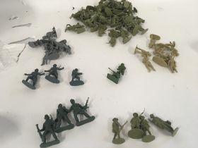 A collection in excess of 70 plastic soldiers from