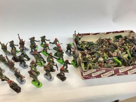 A Box Containing various Plastic Soldiers. Includi