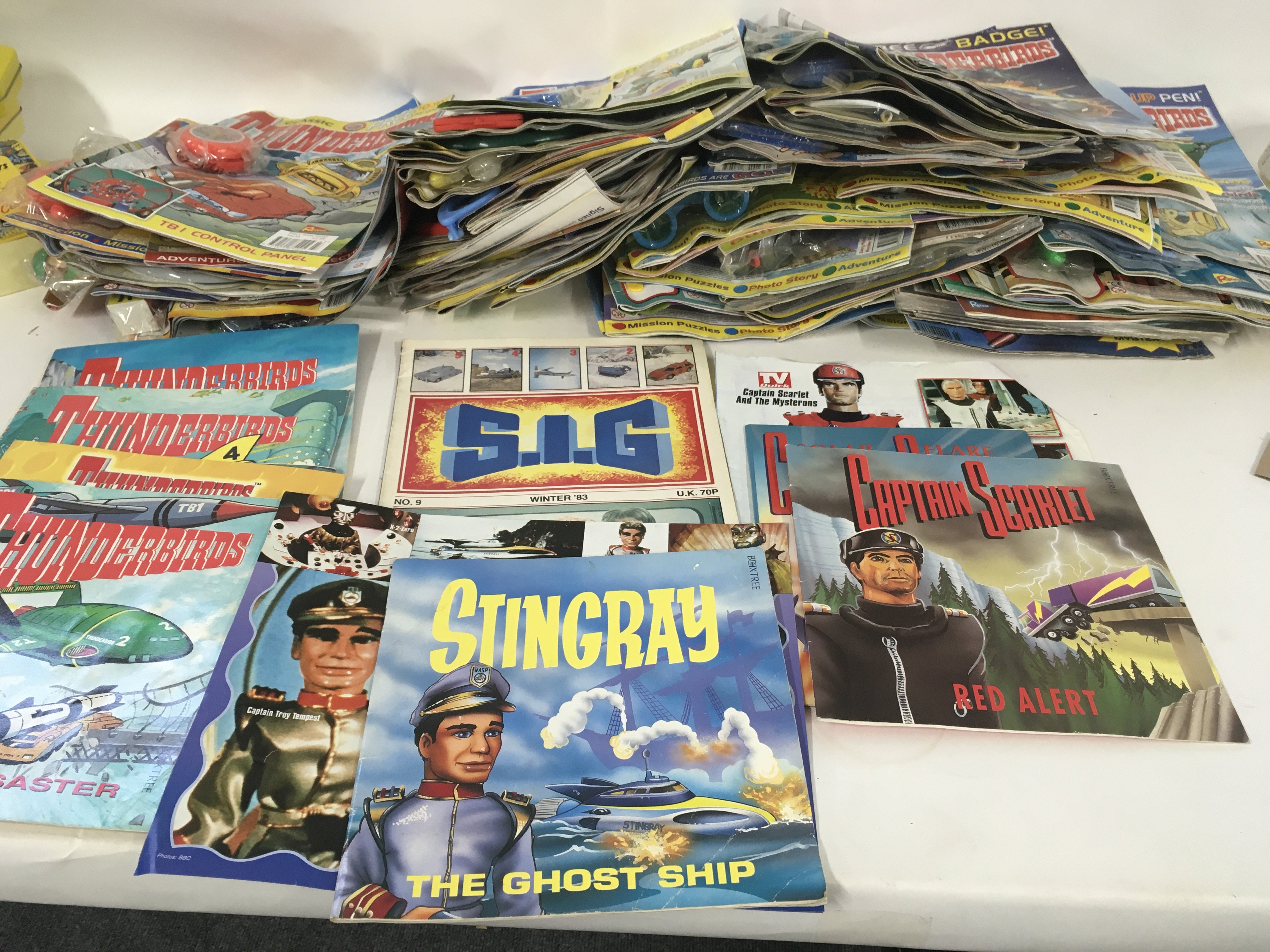 A collection of thunderbirds and Captain scarlet t