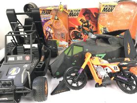 A Collection of Modern Action Man Vehicles including a Buggy. Motorbike.a Stealth and a Jeep.Also