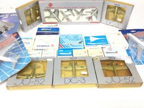 A Box Containing Various boxed Diecast Aircraft In