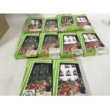 A collection of 10 boxed Subbuteo football teams.