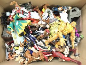 A Box Containing a Large Collection of Marvel Figu