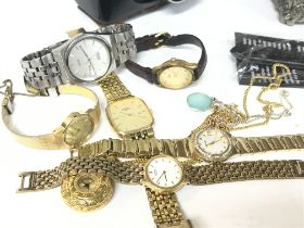 A Collection of watches, a Halina 300 camera, porc