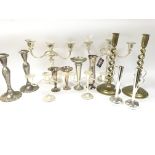 Collection of various candlestick holders. No rese