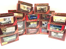 A box containing matchbox models of yesteryear.