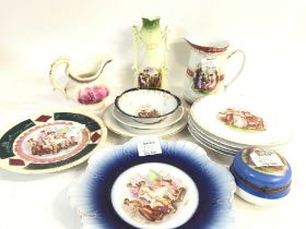 A collection of Vienna style porcelain and ceramic