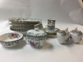 A collection of Spode mayflower including, tea cups, saucers, small jugs, pots, serving bowls and