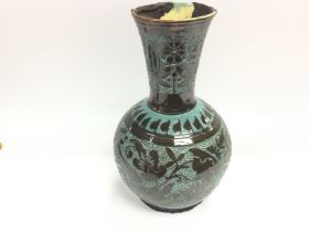 A C H Brannam vase. 34cm high.