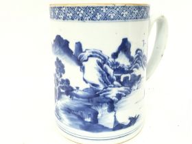 A 18th Century Chinese export blue and white tanka