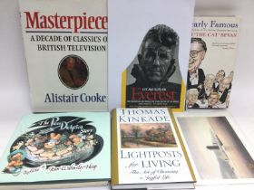 A small collection of signed books and magazine covers. Names include Sir Edmund Hillary, Alistair