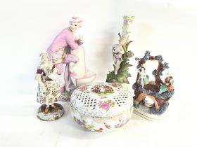 Collection of porcelain items including porcelain