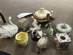 A collection of porcelain including a Goebels Thru