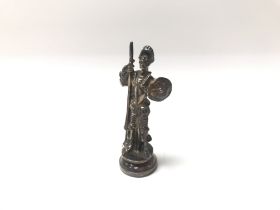 A Sterling silver coated model of Don Quixote. (B)