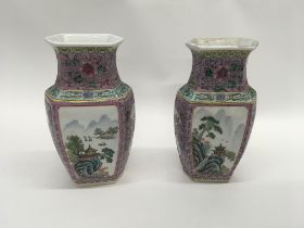 A pair of modern Chinese export vases.