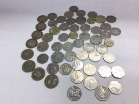 Collection of assorted Â£2 and 50p coins including
