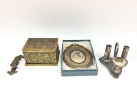 A desk stand and other oddments including vintage