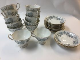 A Royal Albert Silver Maple part tea set, 1st Quality, VGC