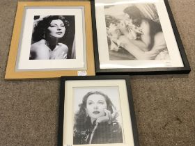 A large collection of well presented framed black and white photos of actors and actresses