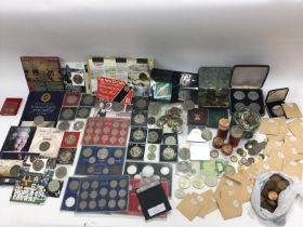 A large collection of coinage including crowns and