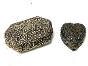 2 Victorian hallmarked silver ornate pill/ patch b