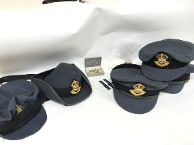 A Collection of Royal Air Force hats including cap